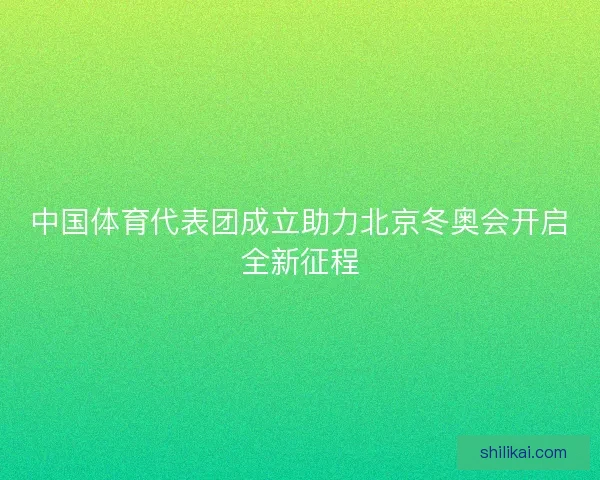 中国体育代表团成立助力北京冬奥会开启全新征程